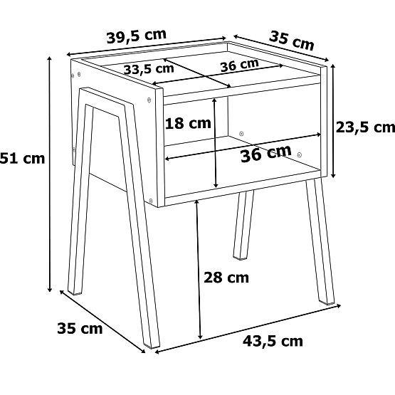 Bedside Table SKIVE MODERN OAK