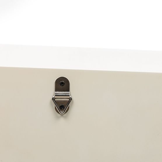 Bedside Table with Drawers Lagos, Cream White, Rounded, Glossy
