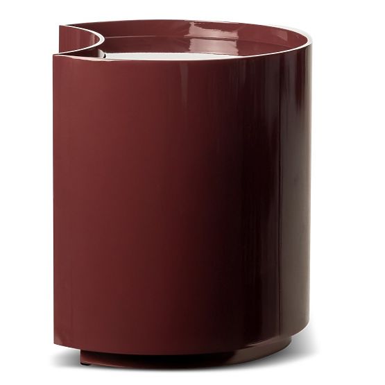 Bedside Table with Drawers Vena, Burgundy/Brown, Rounded, Glossy