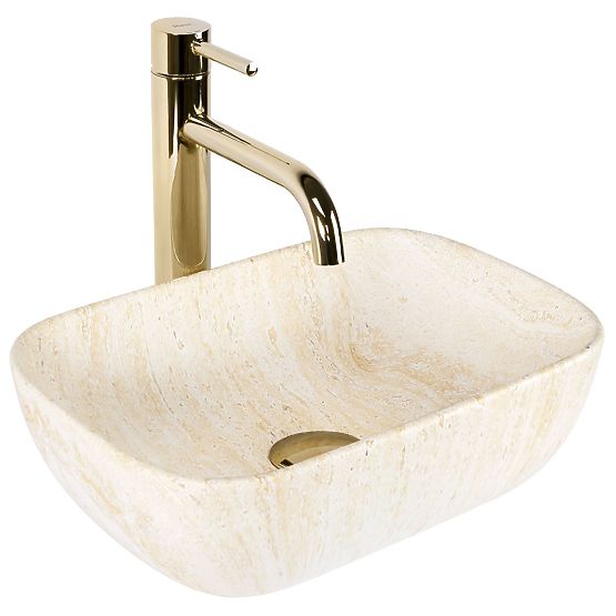 BELINDA MINI TRAVERTINE MATT COUNTERTOP BASIN