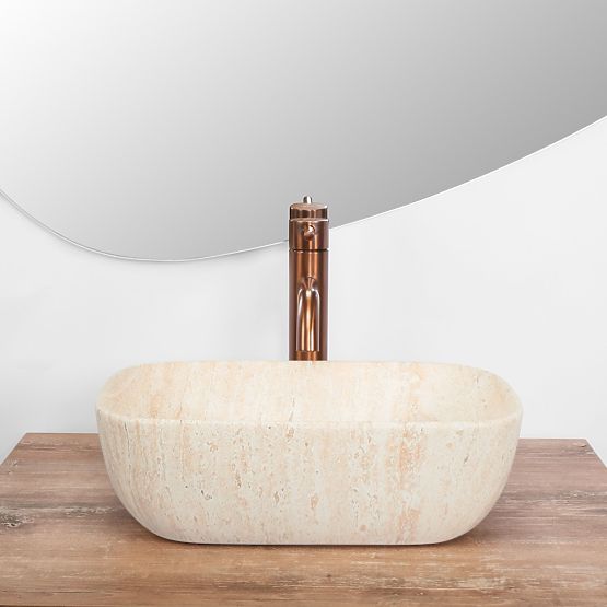 BELINDA MINI TRAVERTINE MATT COUNTERTOP BASIN