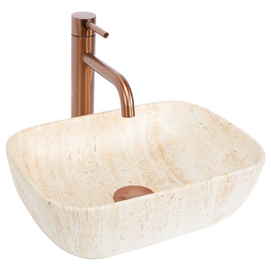 BELINDA MINI TRAVERTINE MATT COUNTERTOP BASIN