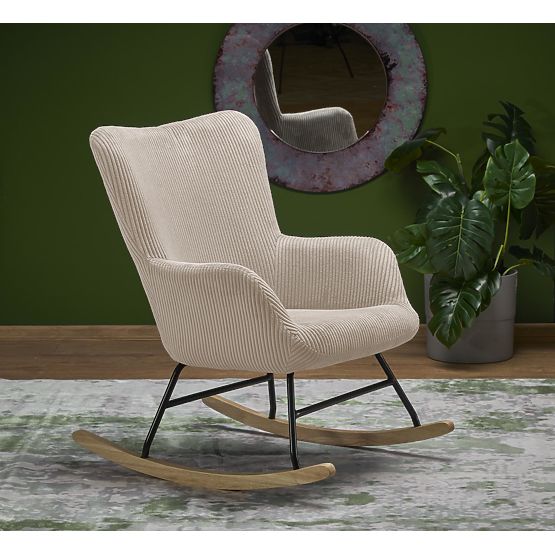 BELMIRO Relaxation Chair with Rocking Function, Cream (1p=1pc)