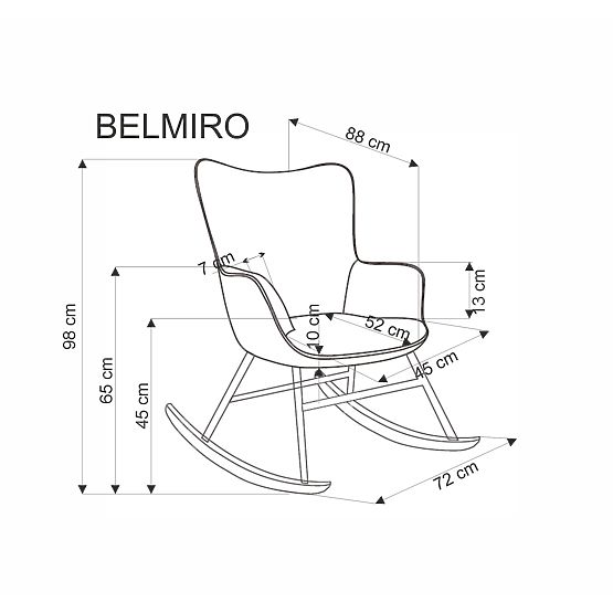BELMIRO Relaxation Chair with Rocking Function, Cream (1p=1pc)