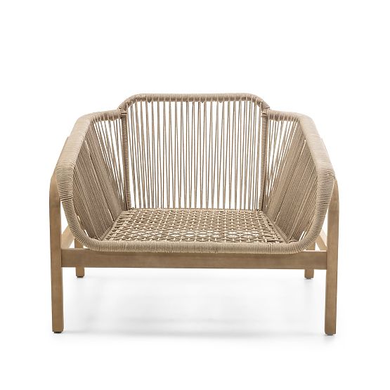 Belpasso Garden Furniture Set, Wicker, FSC Eucalyptus Wood, Teak Look, Light Beige