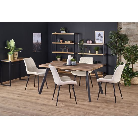 BERLIN Extendable Table 140-180 cm, Top - Walnut, Frame - Black (2p=1pc)