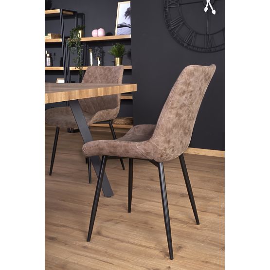 BERLIN Extendable Table 140-180 cm, Top - Walnut, Frame - Black (2p=1pc)