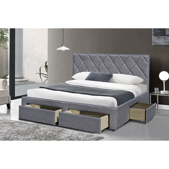 BETINA 160 Bed with Drawers Gray (4p=1pc)