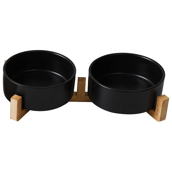 BLACK PET FOOD AND WATER BOWL 331579