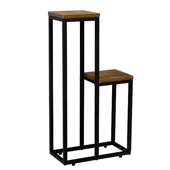 Black Plant Stand Hazel Rustic Antique Oak