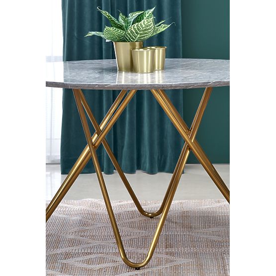 BONELLO Table, Top - Gray Marble, Legs - Gold (2p=1pc)