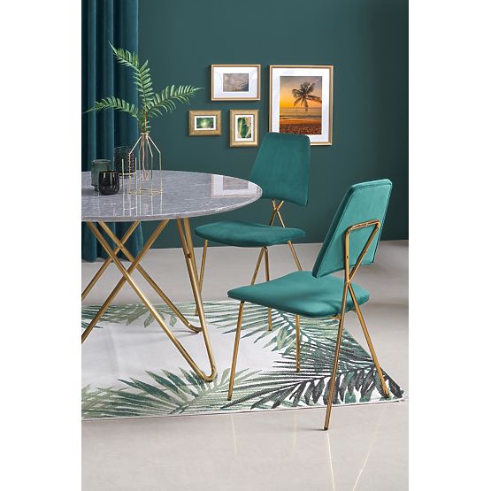 BONELLO Table, Top - Gray Marble, Legs - Gold (2p=1pc)