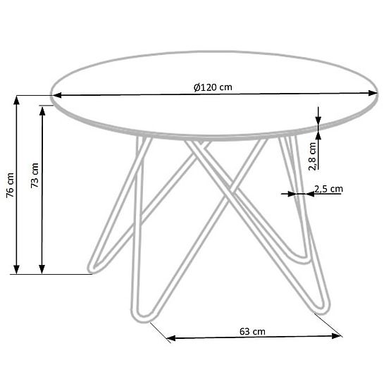BONELLO Table, Top - Gray Marble, Legs - Gold (2p=1pc)
