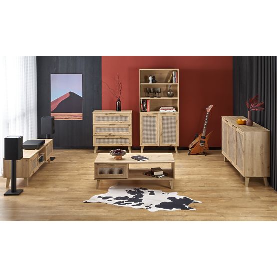 BORNEO RTV-1 TV Stand Artisan Oak/Black (1p=1pc)