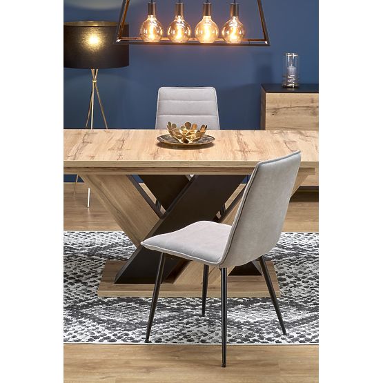 BRANDON Extendable Table 160-200/90 cm Oak Wotan/Black