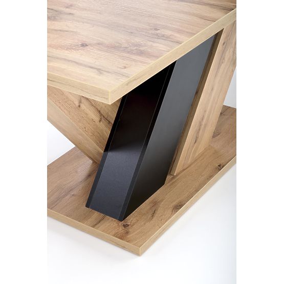 BRANDON Extendable Table 160-200/90 cm Oak Wotan/Black