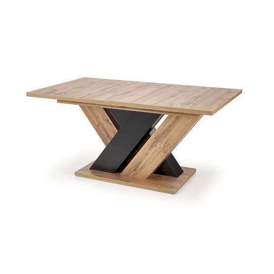 BRANDON Extendable Table 160-200/90 cm Oak Wotan/Black