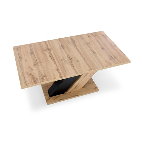 BRANDON Extendable Table 160-200/90 cm Oak Wotan/Black