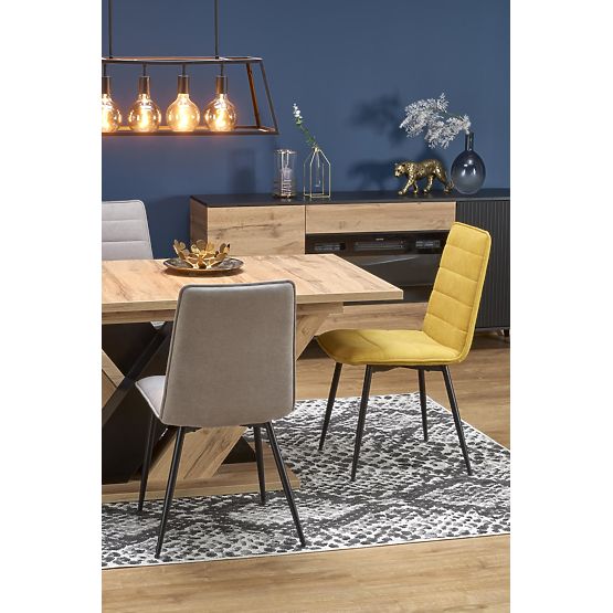 BRANDON Extendable Table 160-200/90 cm Oak Wotan/Black