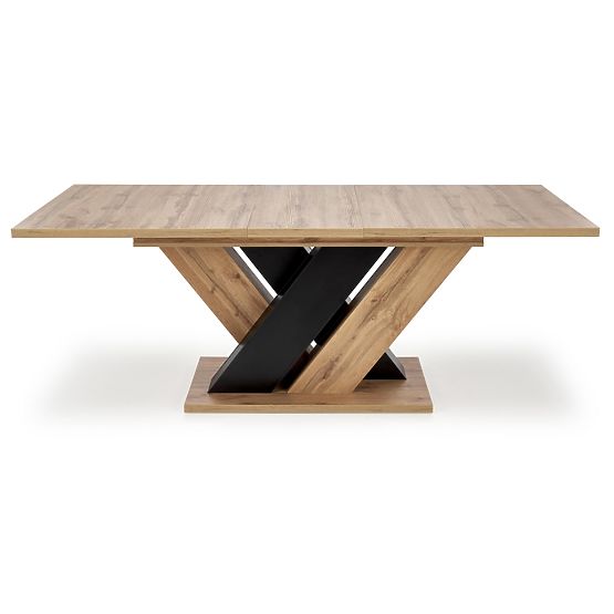 BRANDON Extendable Table 160-200/90 cm Oak Wotan/Black
