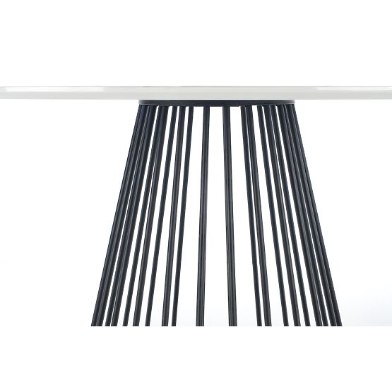 BRODWAY Table Top - White Marble, Leg - Black (2pcs=1set)