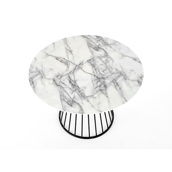 BRODWAY Table Top - White Marble, Leg - Black (2pcs=1set)