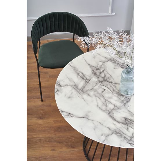 BRODWAY Table Top - White Marble, Leg - Black (2pcs=1set)