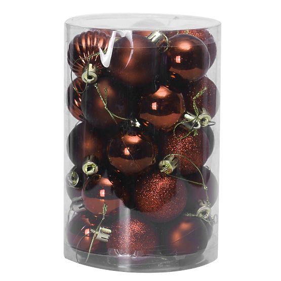 BROWN CHRISTMAS BALLS 34 PCS SYSD1688-038