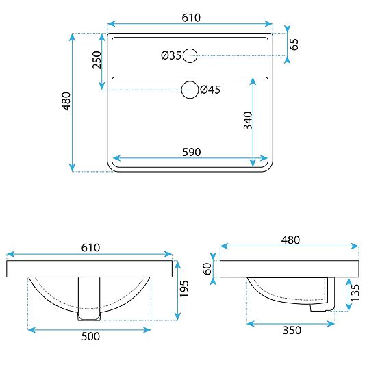 Built-in Washbasin Rea ALISHA