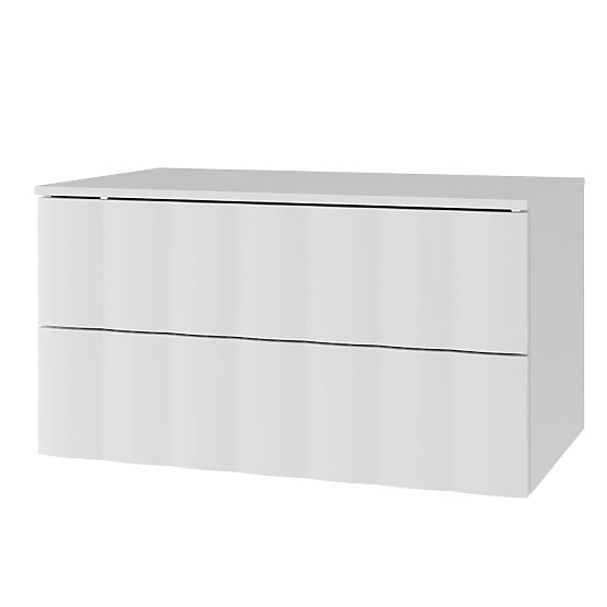 Cabinet for countertop washbasin Grita 80 cm, white, wavy front panel