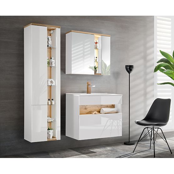 Cabinet with Mirror 80 cm 2 Doors