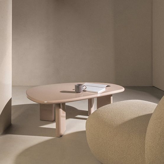 Cameron Coffee Table 130 cm, Nude, Glossy