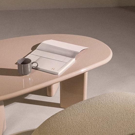 Cameron Coffee Table 130 cm, Nude, Glossy