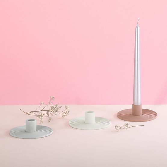 Candleholder MORAB Powder Pink Boho Style for Interior AmeliaHome