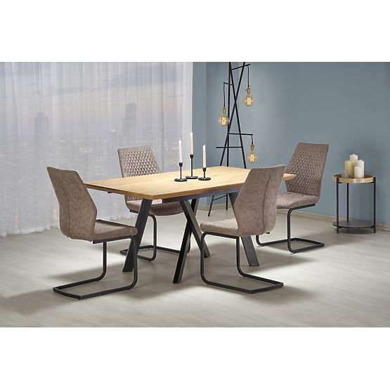 CAPITAL Table 160-200 cm, Golden Oak / Black (2p=1pc)