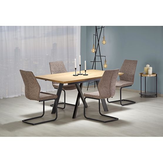 CAPITAL Table 160-200 cm, Golden Oak / Black (2p=1pc)