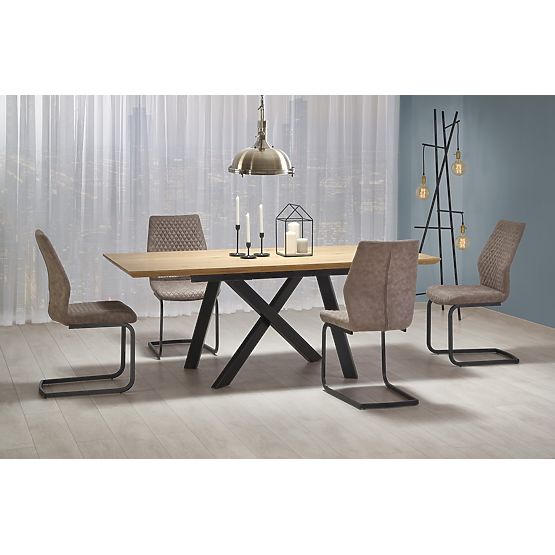 CAPITAL Table 180-240 cm, Golden Oak / Black (2p=1pc)