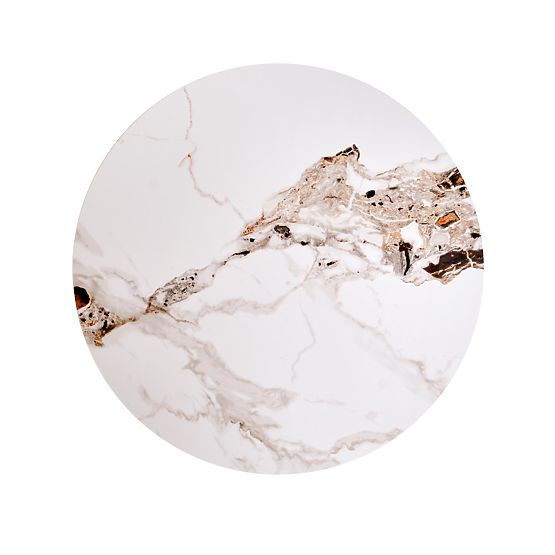 CARINA_S coffee table beige marble / walnut (2pcs=1set)