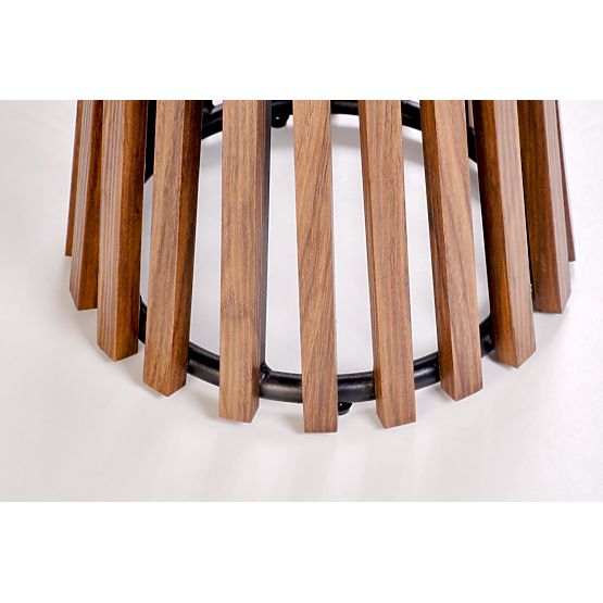 CARINA_S coffee table beige marble / walnut (2pcs=1set)