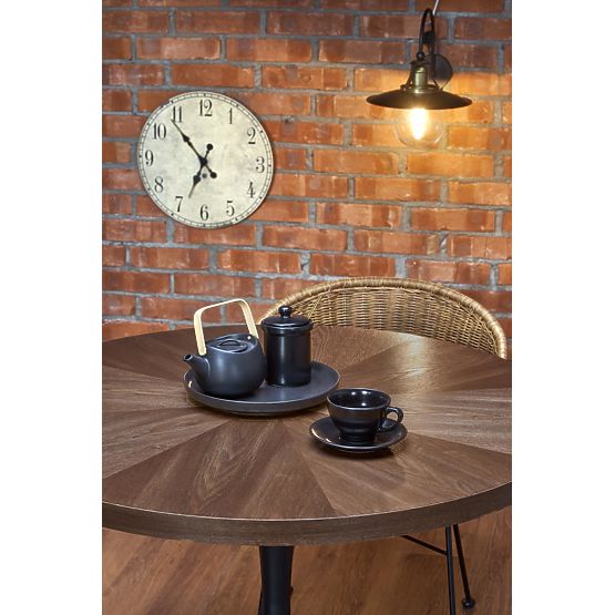 CARMELO round table, top - walnut, leg - black (3p=1pc)