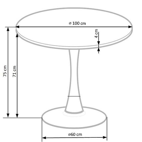 CARMELO round table, top - walnut, leg - black (3p=1pc)