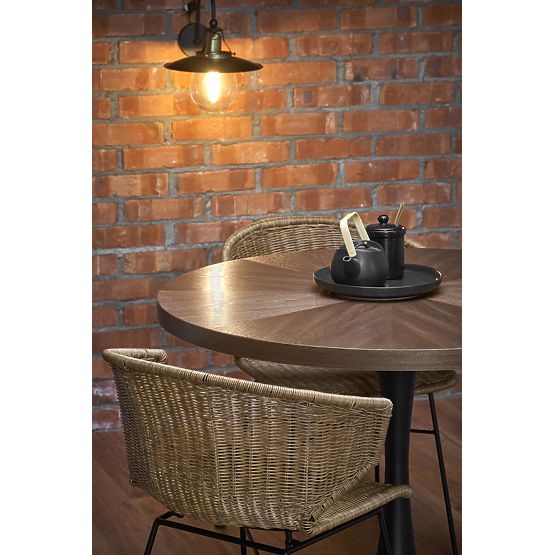 CARMELO round table, top - walnut, leg - black (3p=1pc)