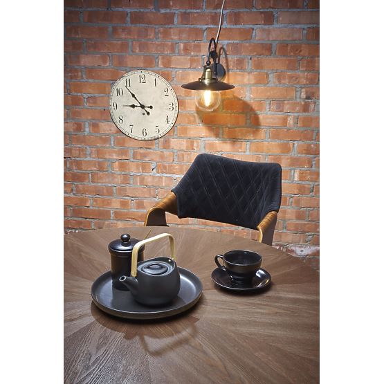 CARMELO round table, top - walnut, leg - black (3p=1pc)