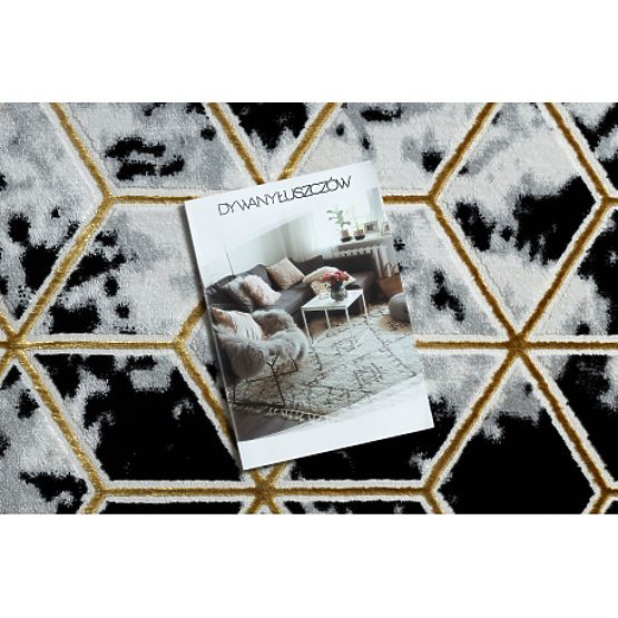 Carpet ALLURE 1966 Cube 3D - Structural, Stylish, Glamour Black/Gold