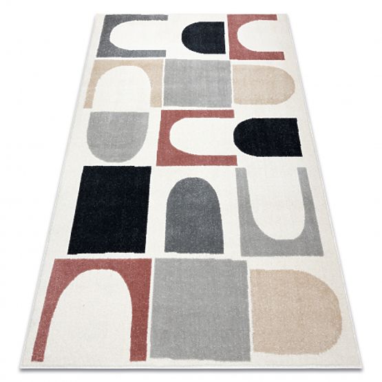 Carpet FUSION 0213 White/Dark Pink - Geometric, Modern, Abstract
