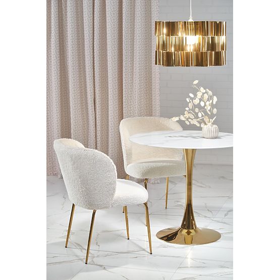 CASEMIRO Table Top - White Marble, Leg - Gold (2p=1pc)