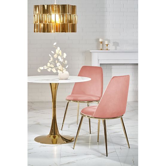 CASEMIRO Table Top - White Marble, Leg - Gold (2p=1pc)