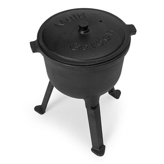 Cast Iron Enamelled 5L Standing Pot Hunting Campfire Grill MultiGarden