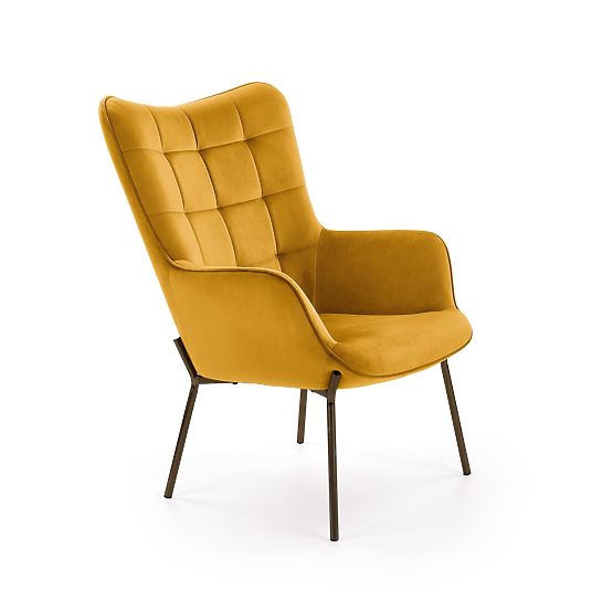 CASTEL Relaxation Armchair Black / Mustard