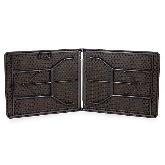 Catering Set Banquet Table 180 cm 2 Benches Rattan Brown ModernHome